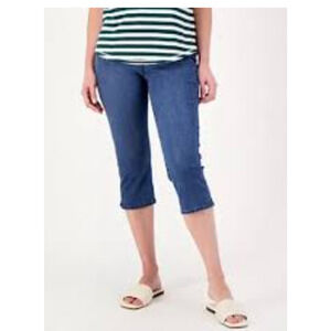 NEW NYDJ 12P Curves 360 Charmed Slim Straight Capri Jean Coastal Stretch Casual